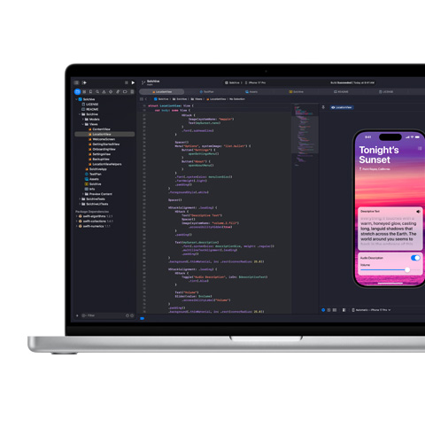 A screen showing coding on the Xcode app