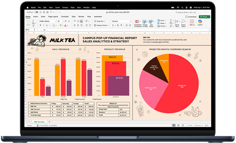 Microsoft Excel app shown on a MacBook Pro