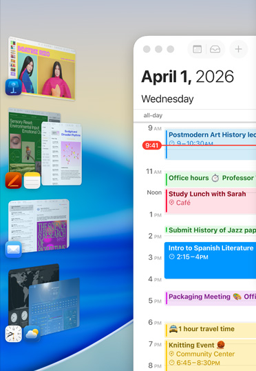 Various Apple apps, including Keynote, Pages, Notes, and Mail, displayed in groupings on a screen.
