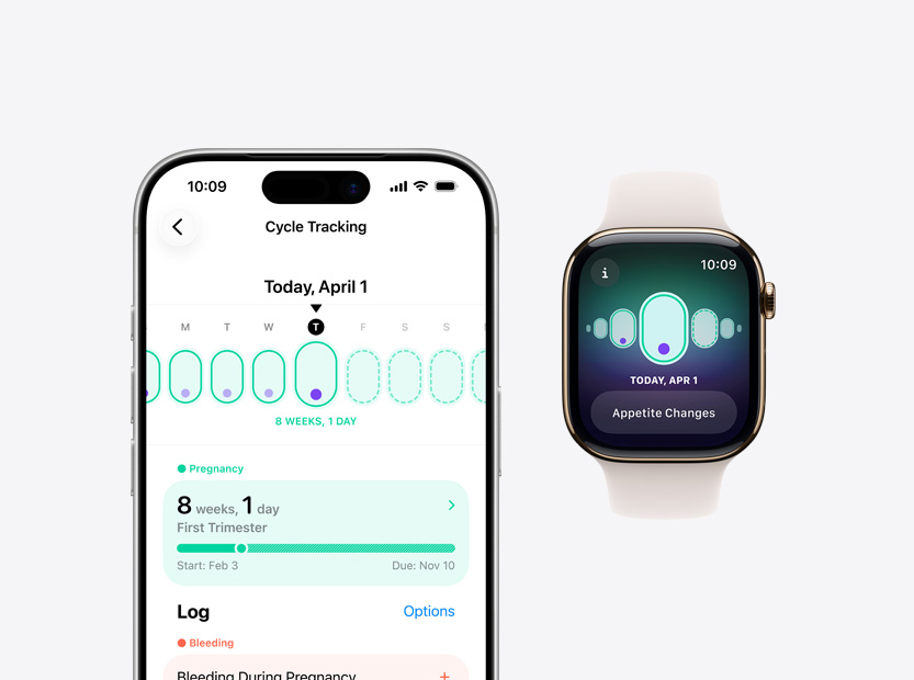 The Cycle Tracking software on iPhone and Apple Watch.